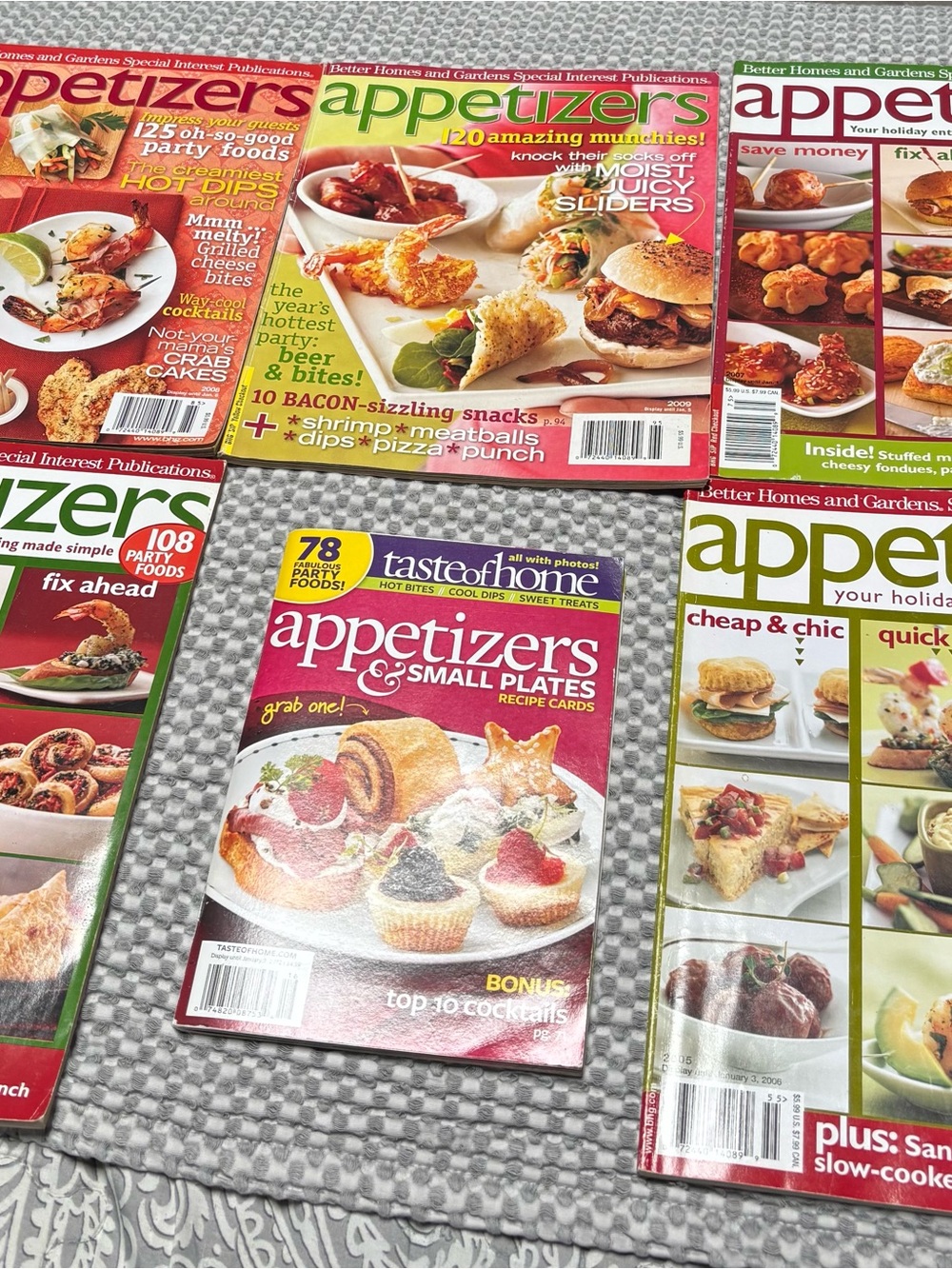 Appetizer Recipe Magazines-2006-2012-Better Homes and Gardens/Taste of Home